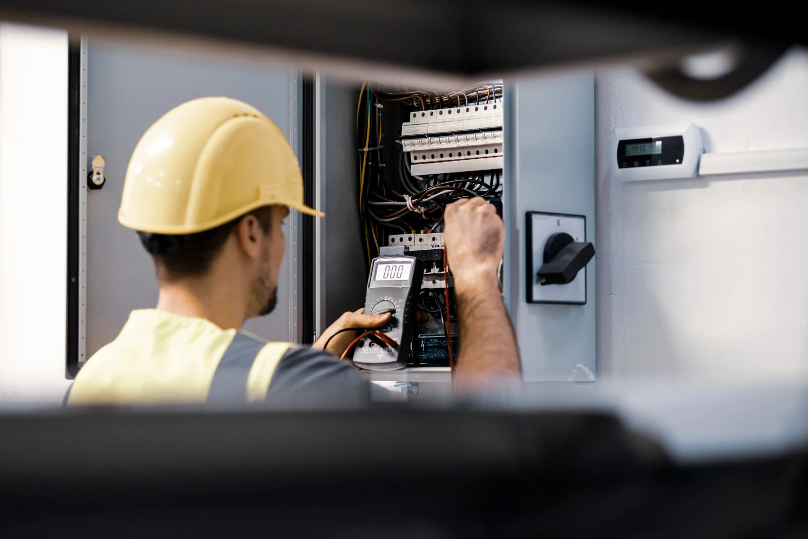 Close-up of a newly installed breaker panel with labelled circuits